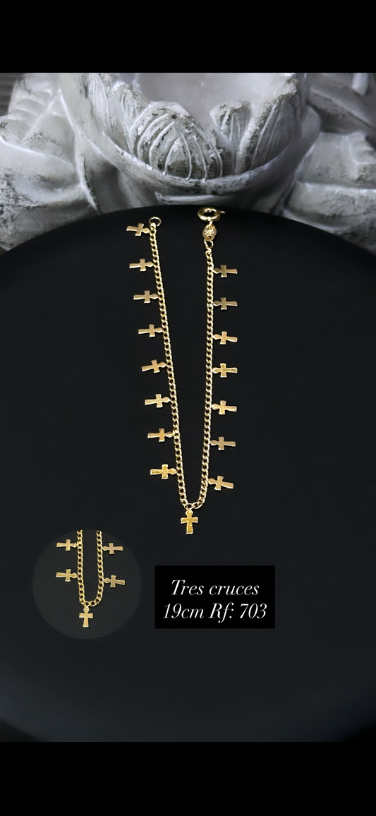 Tobillera Tres cruces – 19 cm Ref. 703