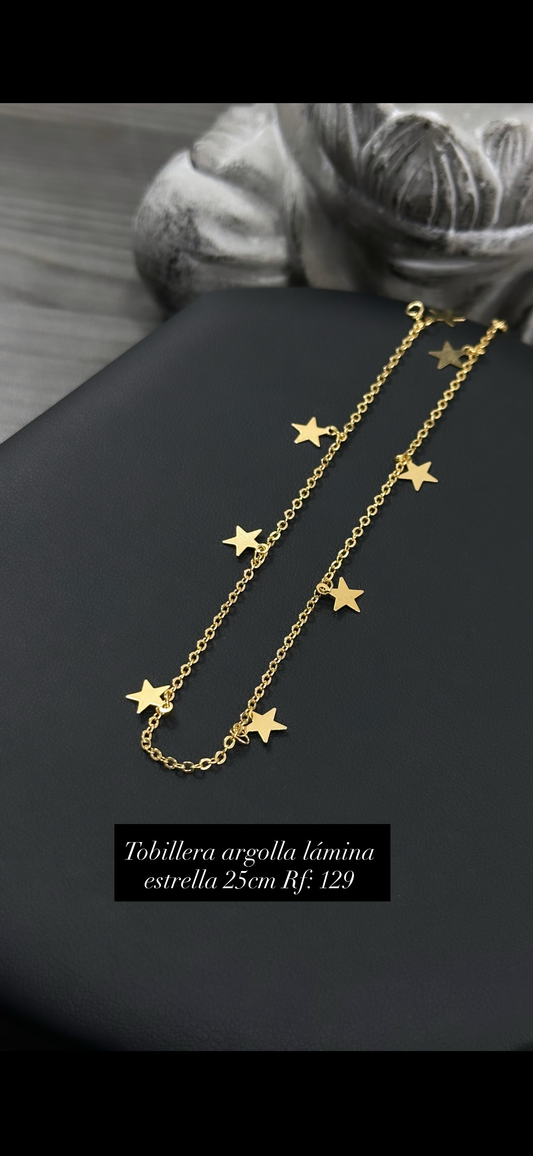 Tobillera Argolla con estrellas de lámina – 25 cm Ref. 129