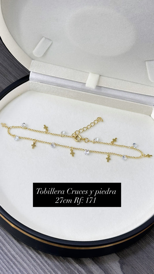 Tobillera Cruces y piedras – 27 cm Ref. 171