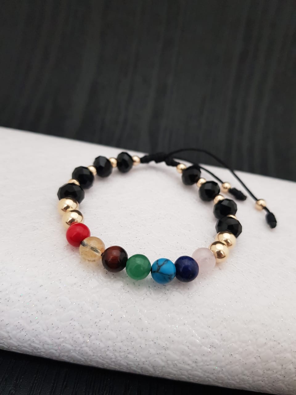 Brazalete  7 CHAKRAS, elaborada con 8 y 4 mm