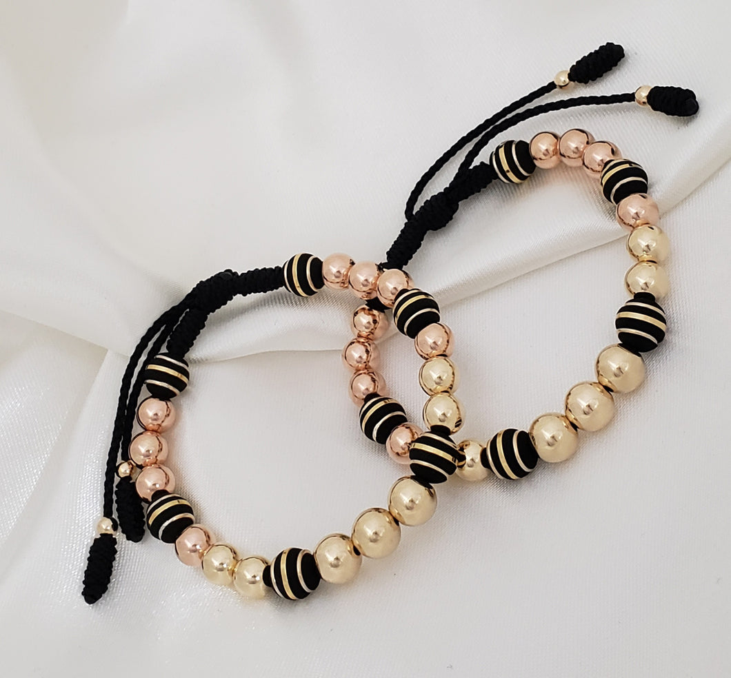 ¡Super Promoción! Pareja ❤️ Brazalete bicolor con neopreno 8mm y balin liso 8,7 mm.