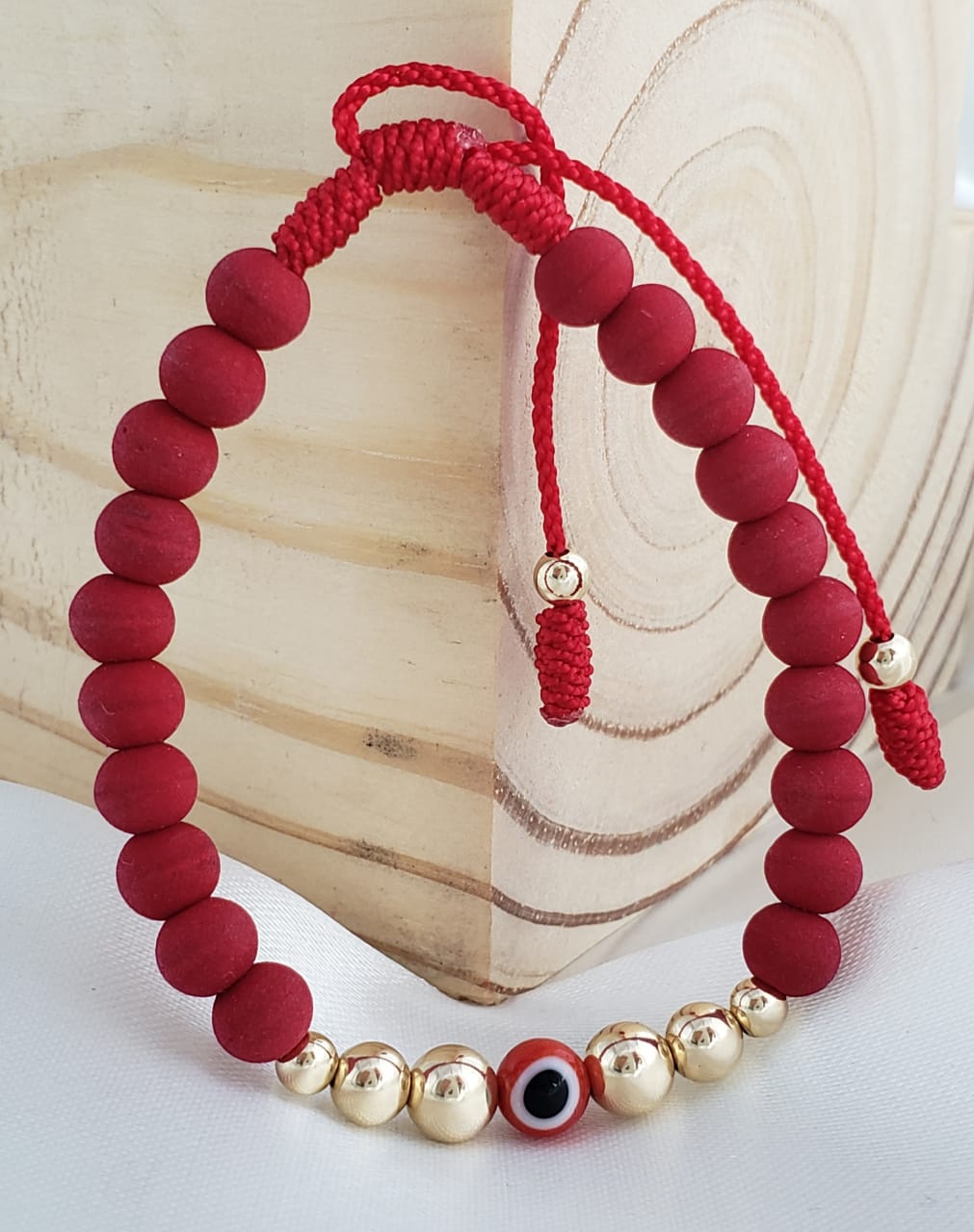 Brazalete con ojo turco neopreno 6 mm y balin liso 6,5,4 mm