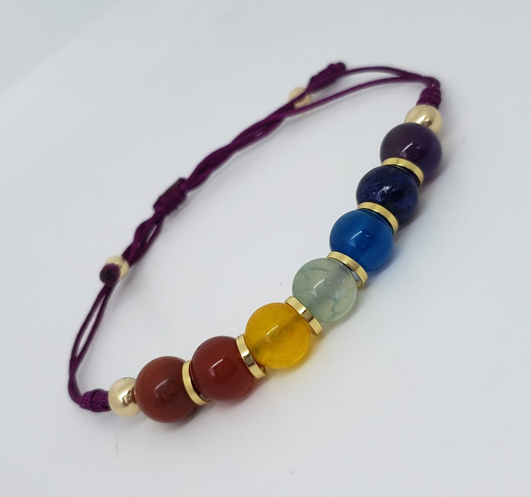 Brazalete de las 7 chakras con balin 5 mm