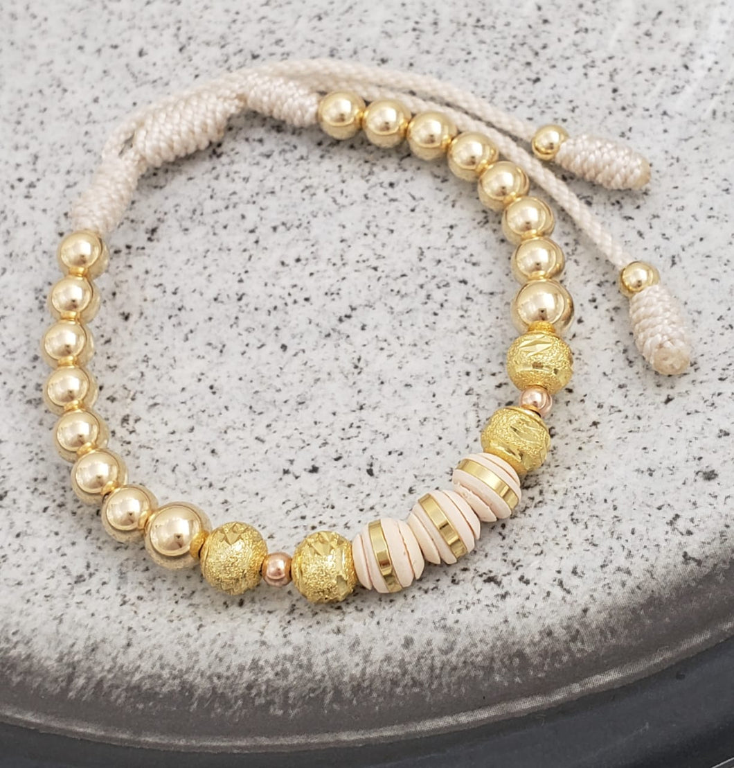 Brazalete con balin liso de 6 5 y 3 mm diamantado y neopreno de 6 mm
