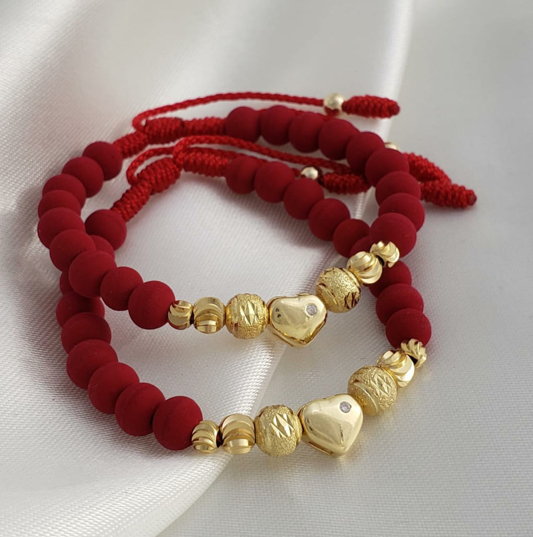 ¡Super Promoción! Pareja ❤️ Brazaletes con neopreno y balin diamantado 6 mm e italiano 4,5 mm.