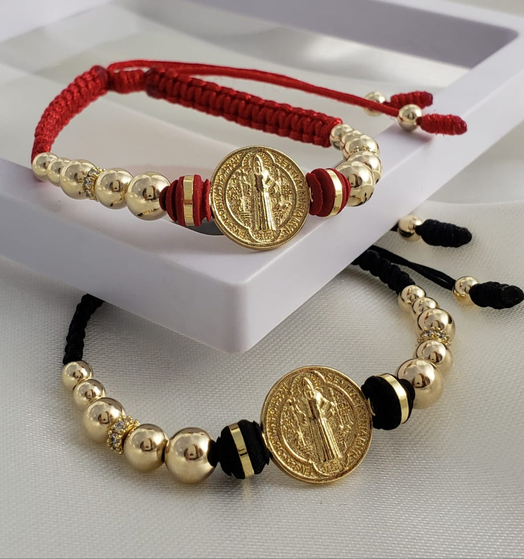 ¡Super Promoción! Pareja ❤️ Brazaletes de san benito con neopreno 6 mm y balin liso 6,5,4 mm.