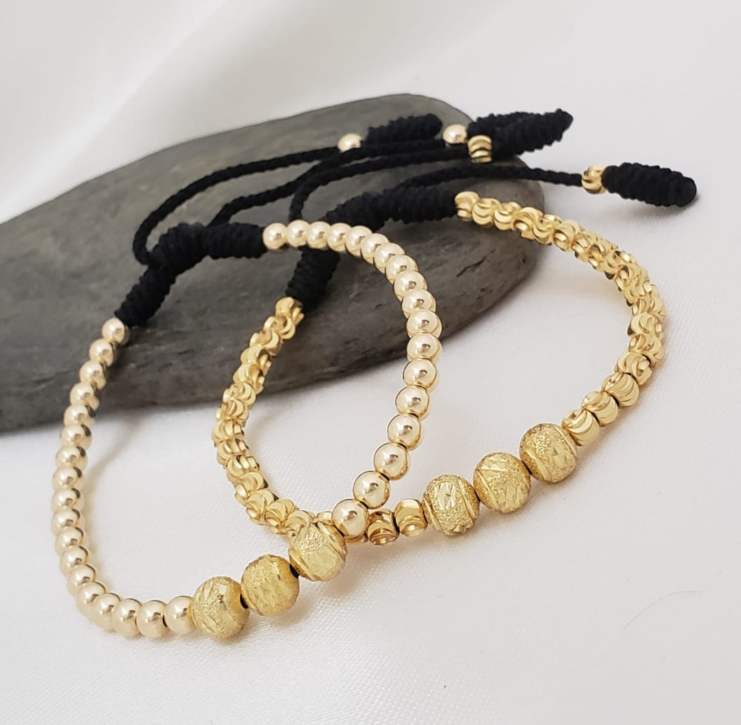 ¡Super Promoción! Pareja ❤️ Brazaletes con balin italiano, diamantado y balin liso 6 y 5 mm.