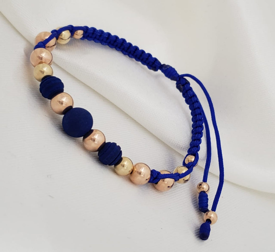 Brazalete tejido con neopreno 8,6 mm y balin liso 6,5 y 4 mm