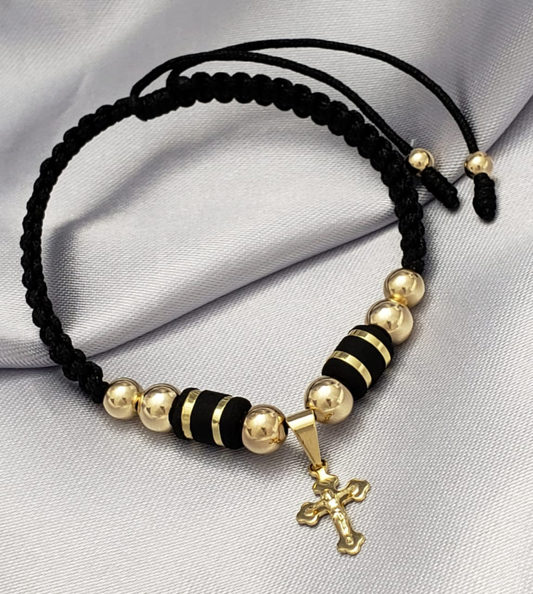 Brazalete tejido con tambor de 6 mmy balin liso 6 y 5 mm