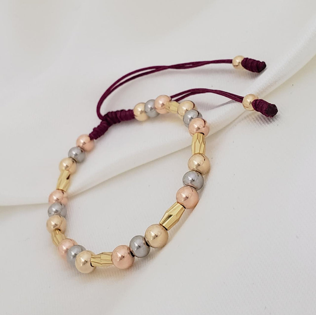 Brazalete tricolor con balin y acero 5 mm
