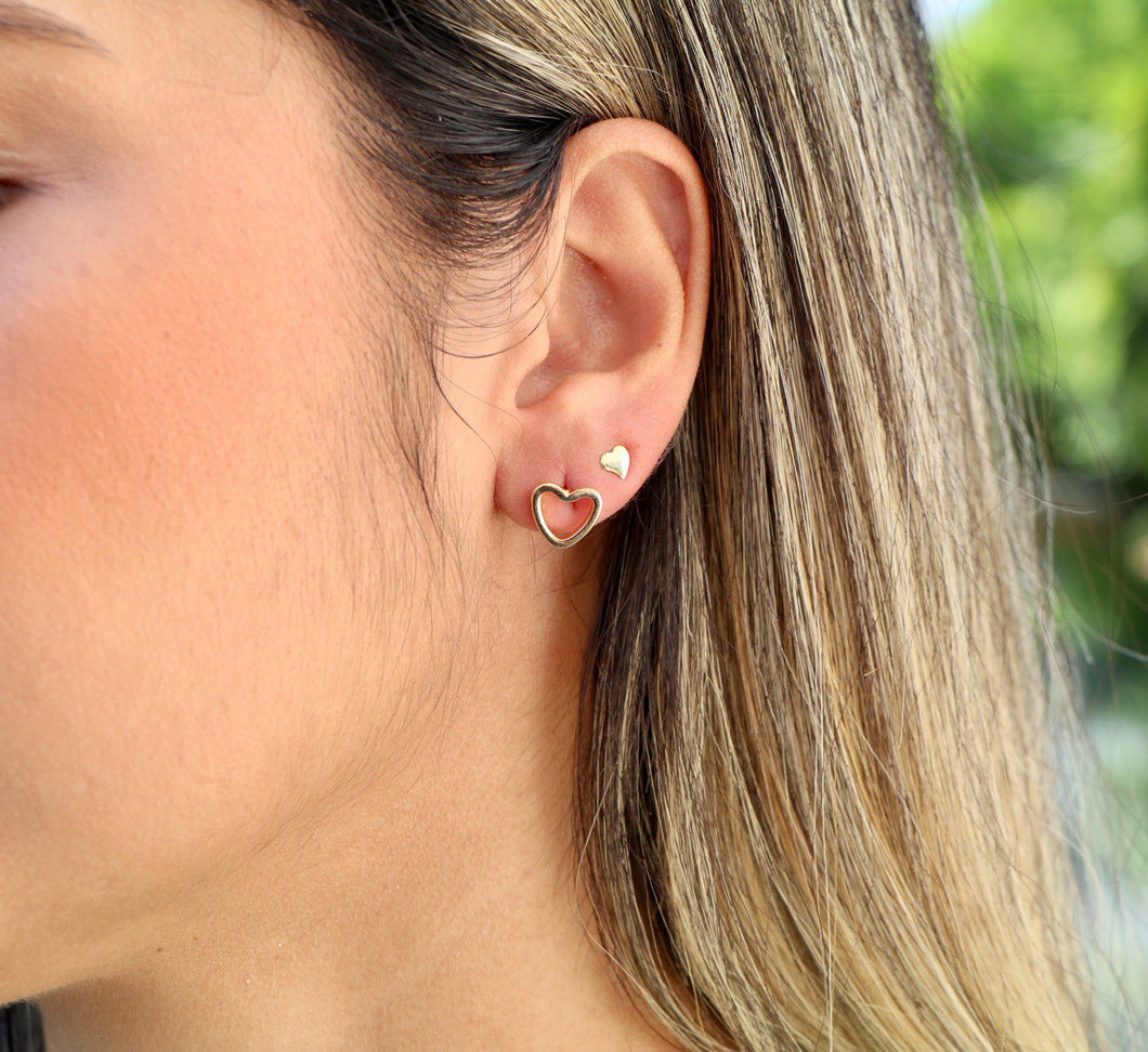 Arete Corazon Ancho con Corazon Convaco xs